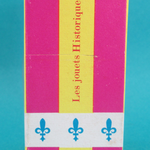 Boîte seconde version avec le slogan de la marque "Les jouets Historiques".